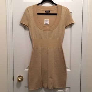 Gold Metallic Bodycon Dress NWT